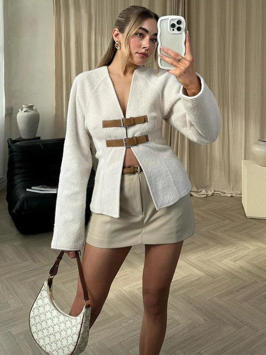 Leona | Double-Buckle Cardigan