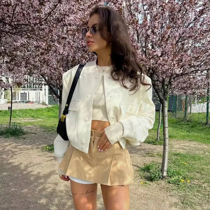 Emilia | Soft Utility Bomber Jacket