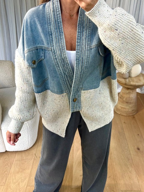 Beatrice | Denim Knit Cardigan