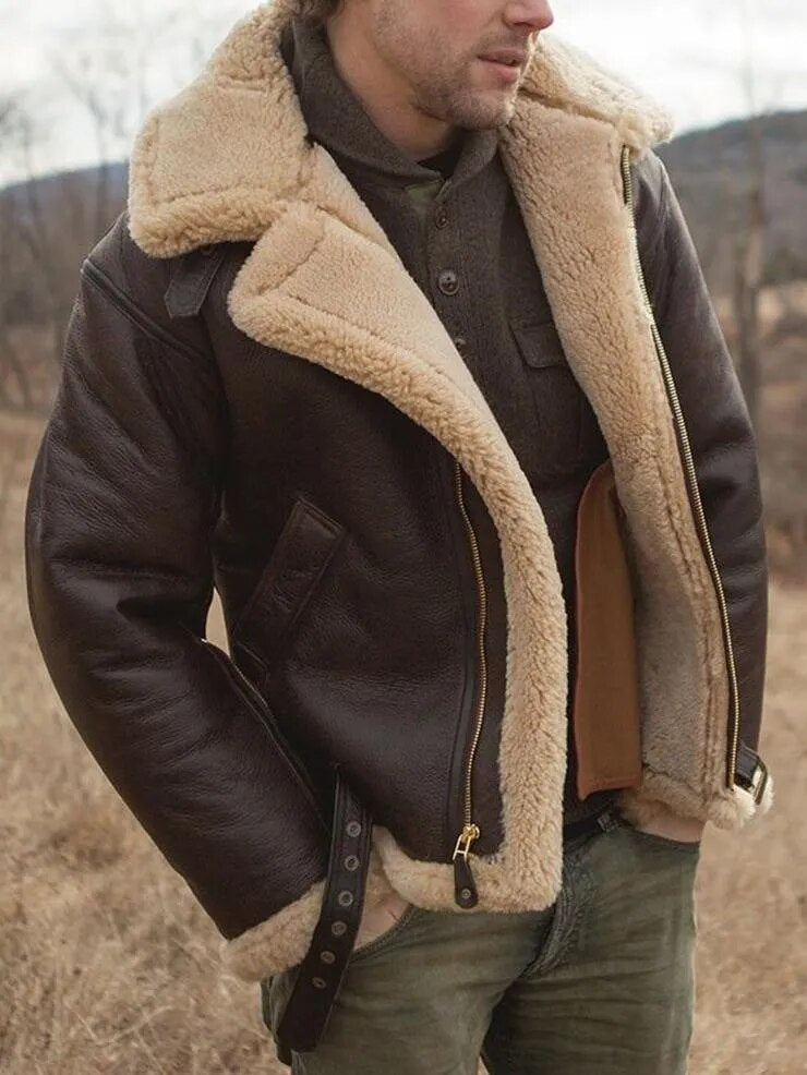 Leo™ | Vintage Vegan Leather Aviator Jacket