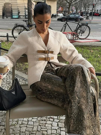 Leona | Double-Buckle Cardigan